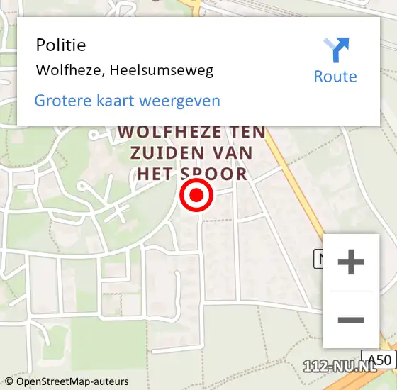 Locatie op kaart van de 112 melding: Politie Wolfheze, Heelsumseweg op 23 maart 2021 16:01