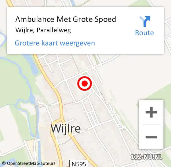 Locatie op kaart van de 112 melding: Ambulance Met Grote Spoed Naar Wijlre, Parallelweg op 5 juni 2014 19:00