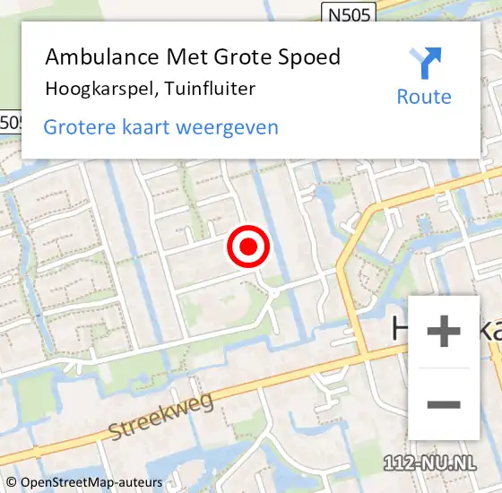 Locatie op kaart van de 112 melding: Ambulance Met Grote Spoed Naar Hoogkarspel, Tuinfluiter op 23 maart 2021 23:33