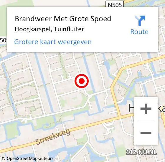 Locatie op kaart van de 112 melding: Brandweer Met Grote Spoed Naar Hoogkarspel, Tuinfluiter op 23 maart 2021 23:34