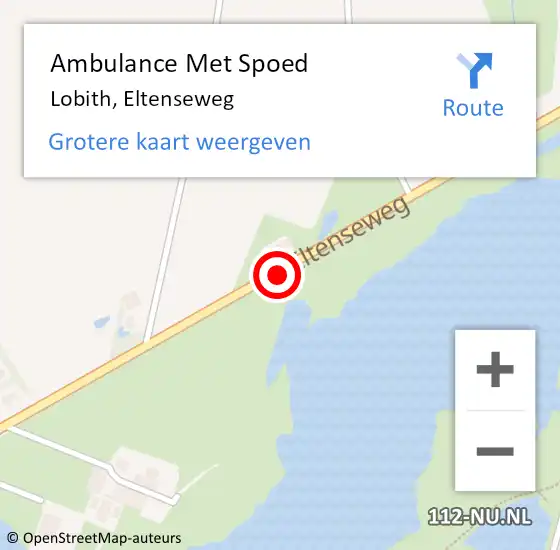 Locatie op kaart van de 112 melding: Ambulance Met Spoed Naar Lobith, Eltenseweg op 24 maart 2021 01:11