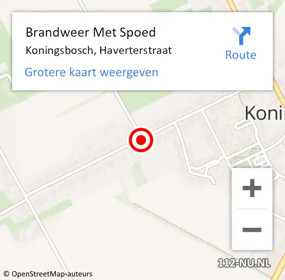 Locatie op kaart van de 112 melding: Brandweer Met Spoed Naar Koningsbosch, Haverterstraat op 24 maart 2021 04:27