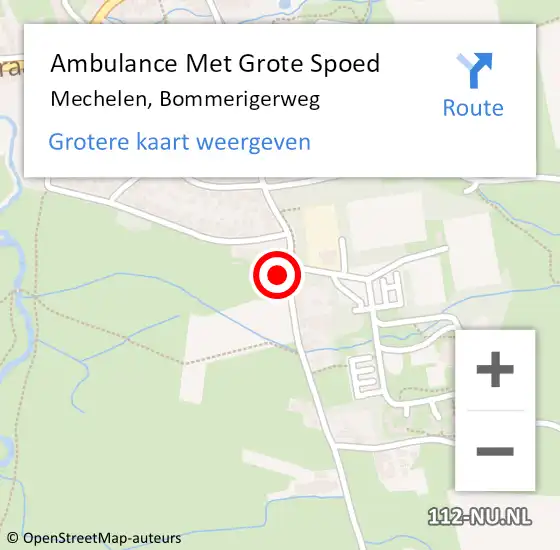 Locatie op kaart van de 112 melding: Ambulance Met Grote Spoed Naar Mechelen, Bommerigerweg op 5 juni 2014 19:23