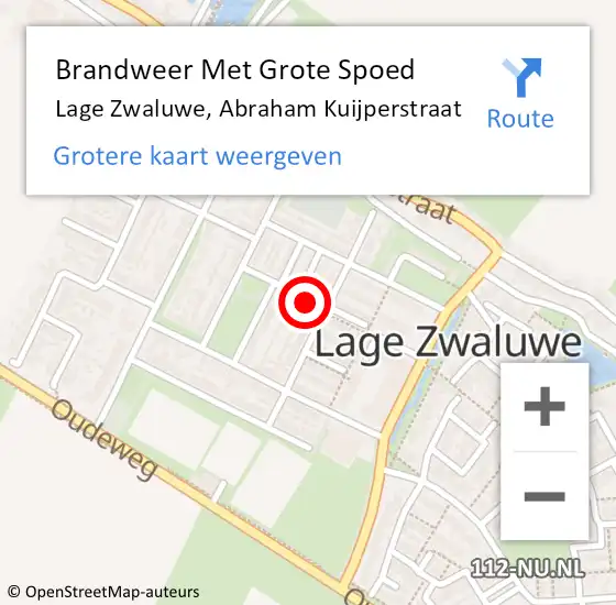 Locatie op kaart van de 112 melding: Brandweer Met Grote Spoed Naar Lage Zwaluwe, Abraham Kuijperstraat op 24 maart 2021 08:02