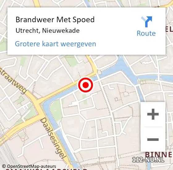 Locatie op kaart van de 112 melding: Brandweer Met Spoed Naar Utrecht, Nieuwekade op 24 maart 2021 10:18