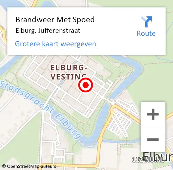 Locatie op kaart van de 112 melding: Brandweer Met Spoed Naar Elburg, Jufferenstraat op 24 maart 2021 10:33