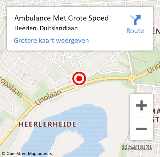 Locatie op kaart van de 112 melding: Ambulance Met Grote Spoed Naar Heerlen, Duitslandlaan op 5 juni 2014 20:03