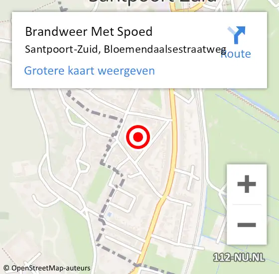 Locatie op kaart van de 112 melding: Brandweer Met Spoed Naar Santpoort-Zuid, Bloemendaalsestraatweg op 24 maart 2021 12:10