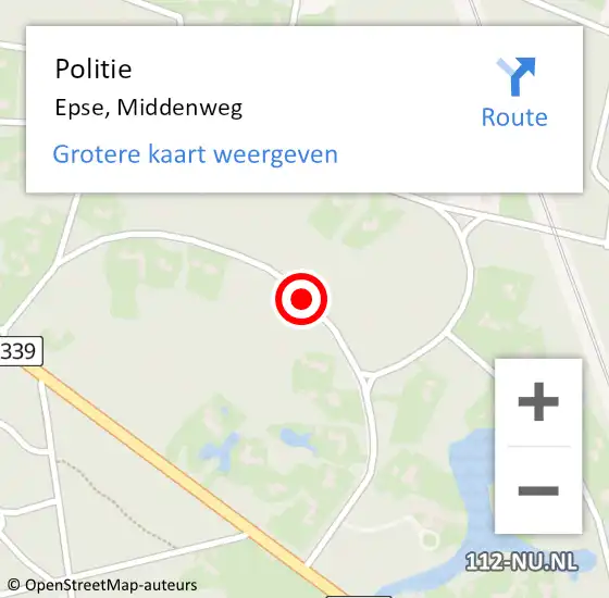 Locatie op kaart van de 112 melding: Politie Epse, Middenweg op 24 maart 2021 12:10