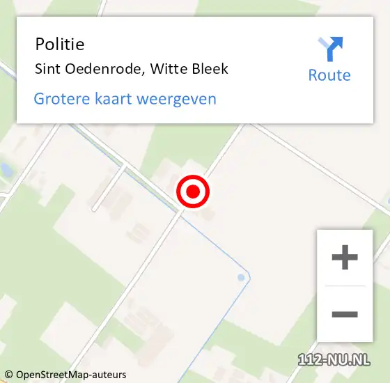 Locatie op kaart van de 112 melding: Politie Sint Oedenrode, Witte Bleek op 24 maart 2021 12:47