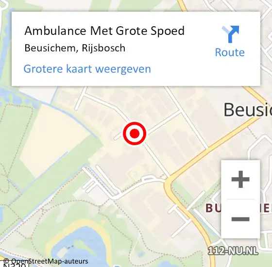 Locatie op kaart van de 112 melding: Ambulance Met Grote Spoed Naar Beusichem, Rijsbosch op 24 maart 2021 13:17