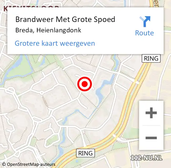 Locatie op kaart van de 112 melding: Brandweer Met Grote Spoed Naar Breda, Heienlangdonk op 24 maart 2021 14:13