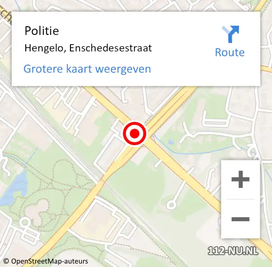 Locatie op kaart van de 112 melding: Politie Hengelo, Enschedesestraat op 24 maart 2021 14:43