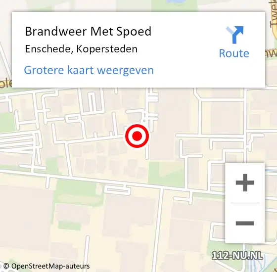 Locatie op kaart van de 112 melding: Brandweer Met Spoed Naar Enschede, Kopersteden op 24 maart 2021 15:40