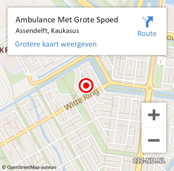 Locatie op kaart van de 112 melding: Ambulance Met Grote Spoed Naar Assendelft, Kaukasus op 24 maart 2021 16:57