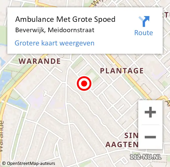 Locatie op kaart van de 112 melding: Ambulance Met Grote Spoed Naar Beverwijk, Meidoornstraat op 24 maart 2021 19:49