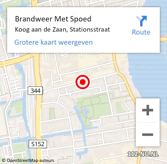 Locatie op kaart van de 112 melding: Brandweer Met Spoed Naar Koog aan de Zaan, Stationsstraat op 24 maart 2021 20:11