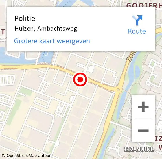 Locatie op kaart van de 112 melding: Politie Huizen, Ambachtsweg op 24 maart 2021 20:41