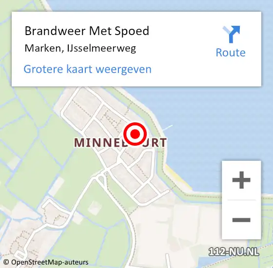 Locatie op kaart van de 112 melding: Brandweer Met Spoed Naar Marken, IJsselmeerweg op 25 maart 2021 01:14