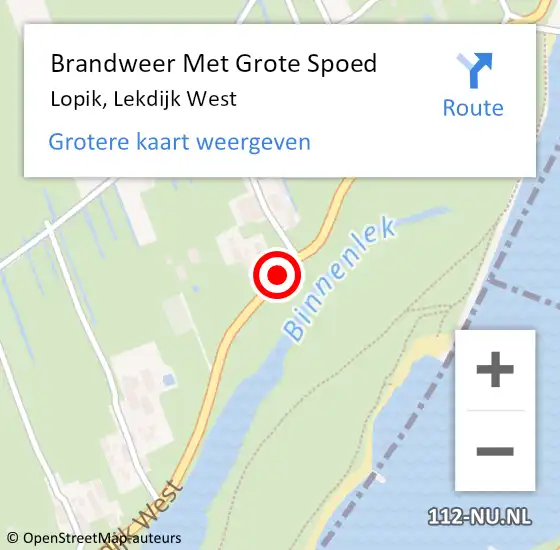 Locatie op kaart van de 112 melding: Brandweer Met Grote Spoed Naar Lopik, Lekdijk West op 25 maart 2021 04:12