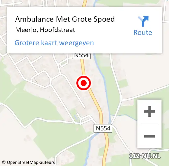 Locatie op kaart van de 112 melding: Ambulance Met Grote Spoed Naar Meerlo, Hoofdstraat op 5 juni 2014 22:32