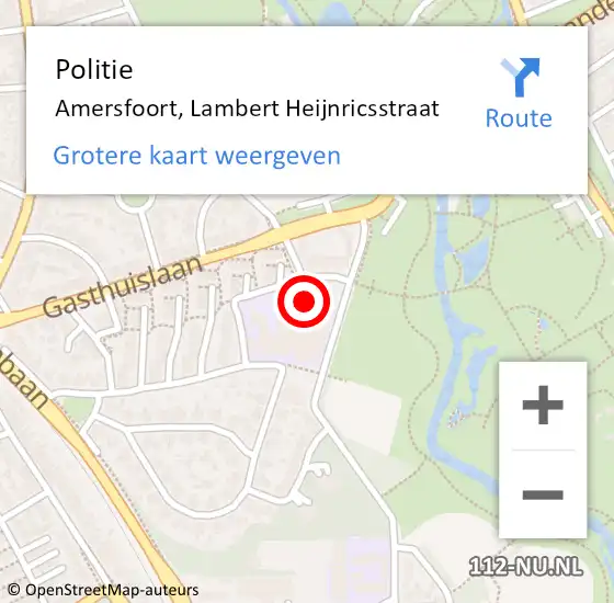 Locatie op kaart van de 112 melding: Politie Amersfoort, Lambert Heijnricsstraat op 25 maart 2021 10:10