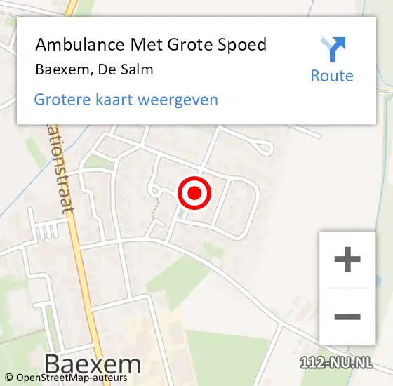 Locatie op kaart van de 112 melding: Ambulance Met Grote Spoed Naar Baexem, De Salm op 5 juni 2014 23:09