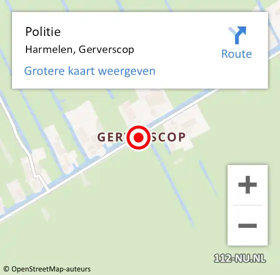 Locatie op kaart van de 112 melding: Politie Harmelen, Gerverscop op 25 maart 2021 16:40