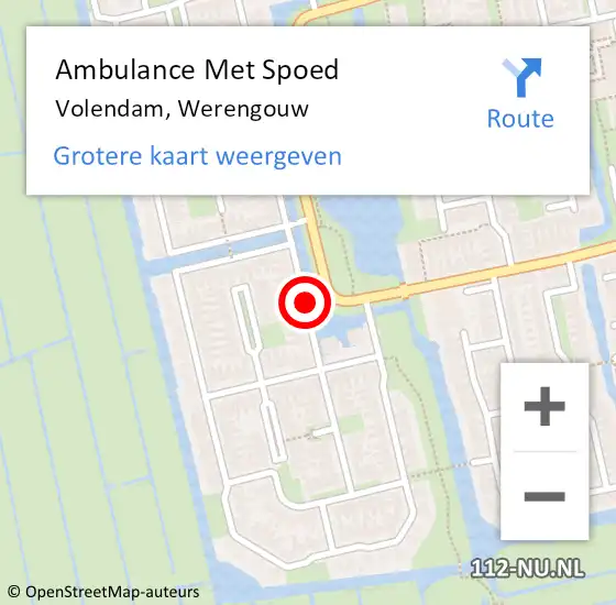 Locatie op kaart van de 112 melding: Ambulance Met Spoed Naar Volendam, Werengouw op 25 maart 2021 16:44