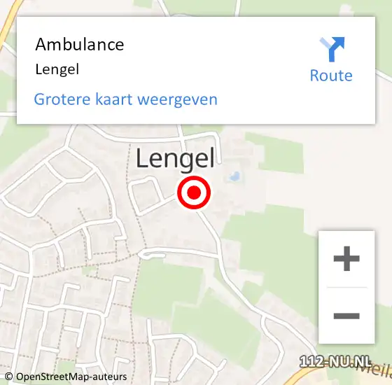 Locatie op kaart van de 112 melding: Ambulance Lengel op 25 maart 2021 17:10