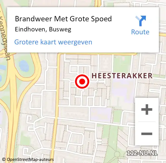 Locatie op kaart van de 112 melding: Brandweer Met Grote Spoed Naar Eindhoven, Busweg op 26 maart 2021 06:23