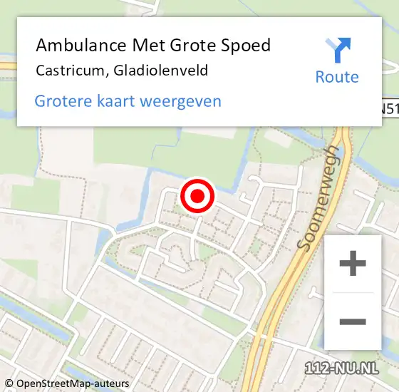 Locatie op kaart van de 112 melding: Ambulance Met Grote Spoed Naar Castricum, Gladiolenveld op 26 maart 2021 06:57