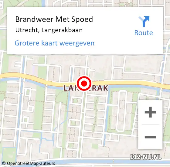 Locatie op kaart van de 112 melding: Brandweer Met Spoed Naar Utrecht, Langerakbaan op 26 maart 2021 09:01