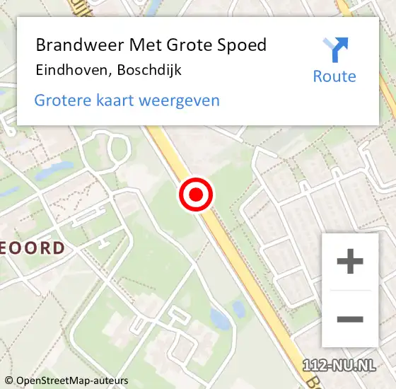 Locatie op kaart van de 112 melding: Brandweer Met Grote Spoed Naar Eindhoven, Boschdijk op 26 maart 2021 09:39