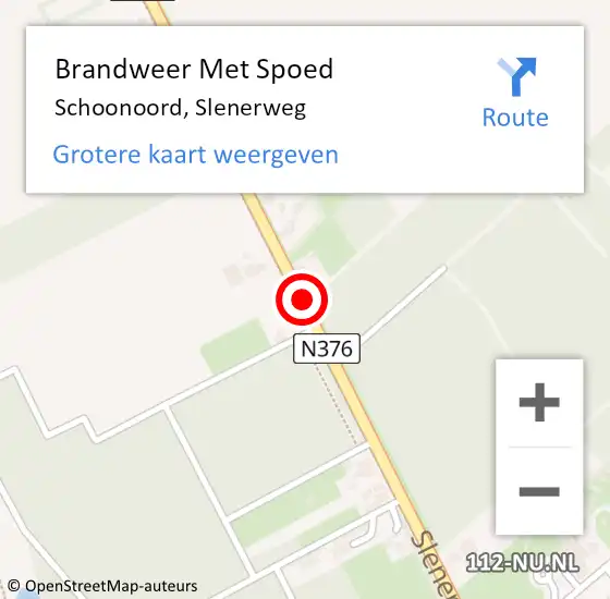 Locatie op kaart van de 112 melding: Brandweer Met Spoed Naar Schoonoord, Slenerweg op 26 maart 2021 10:52