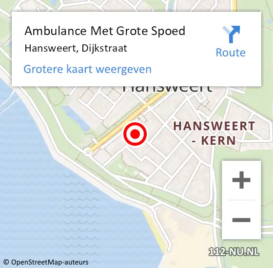 Locatie op kaart van de 112 melding: Ambulance Met Grote Spoed Naar Hansweert, Dijkstraat op 6 juni 2014 03:17