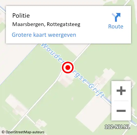 Locatie op kaart van de 112 melding: Politie Maarsbergen, Rottegatsteeg op 26 maart 2021 15:12