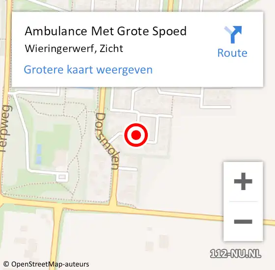 Locatie op kaart van de 112 melding: Ambulance Met Grote Spoed Naar Wieringerwerf, Zicht op 26 maart 2021 15:23