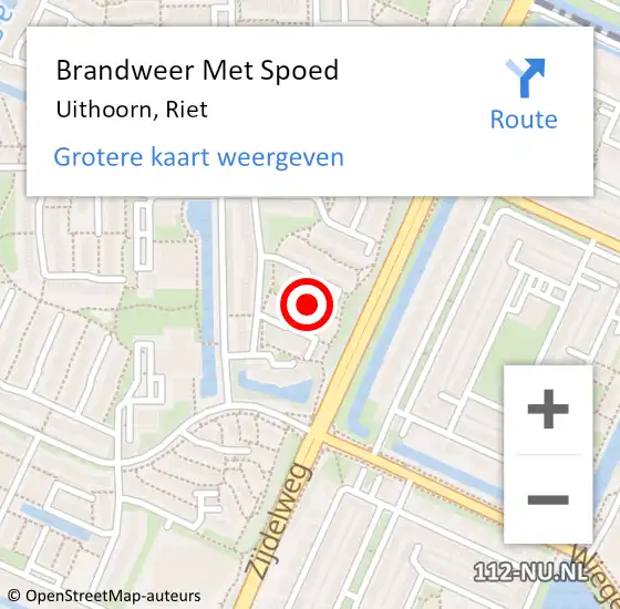 Locatie op kaart van de 112 melding: Brandweer Met Spoed Naar Uithoorn, Riet op 26 maart 2021 15:32