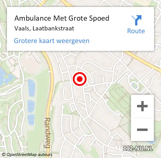 Locatie op kaart van de 112 melding: Ambulance Met Grote Spoed Naar Vaals, Laatbankstraat op 6 juni 2014 06:24