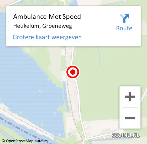 Locatie op kaart van de 112 melding: Ambulance Met Spoed Naar Heukelum, Groeneweg op 26 maart 2021 16:55