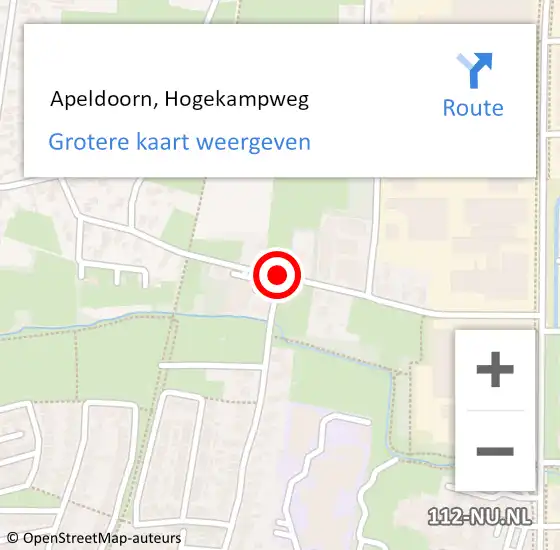 Locatie op kaart van de 112 melding:  Apeldoorn, Hogekampweg op 26 maart 2021 18:39