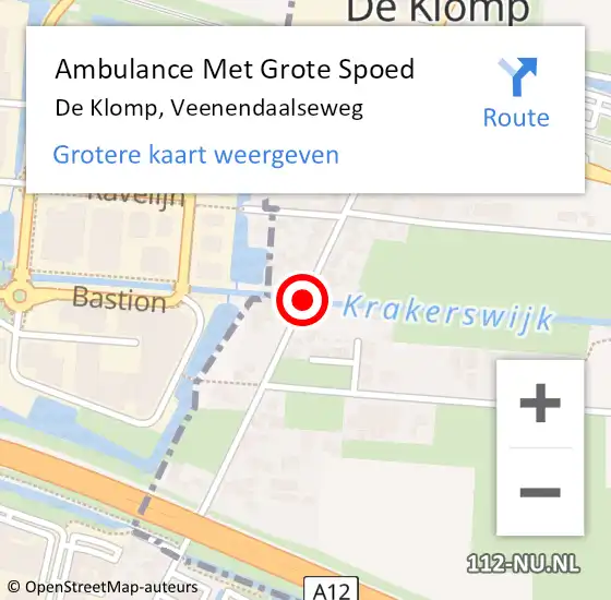 Locatie op kaart van de 112 melding: Ambulance Met Grote Spoed Naar De Klomp op 26 maart 2021 20:05