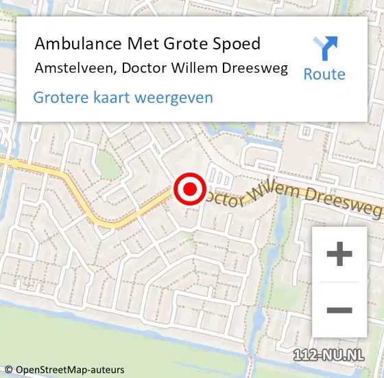 Locatie op kaart van de 112 melding: Ambulance Met Grote Spoed Naar Amstelveen, Doctor Willem Dreesweg op 26 maart 2021 21:07