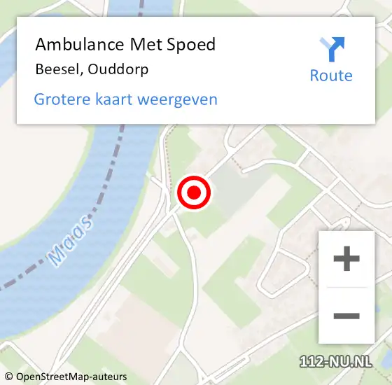 Locatie op kaart van de 112 melding: Ambulance Met Spoed Naar Beesel, Ouddorp op 6 juni 2014 07:41