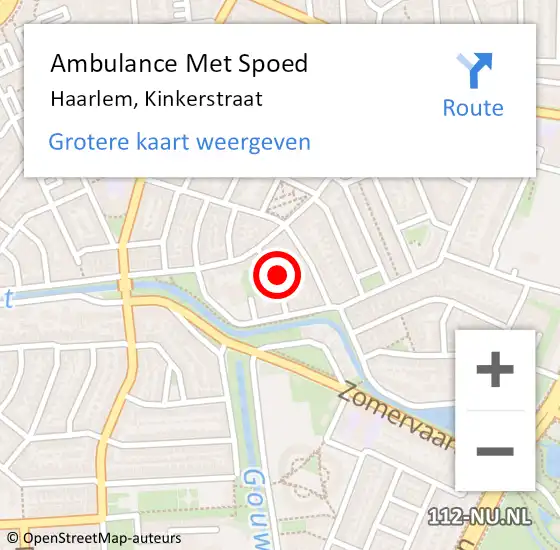 Locatie op kaart van de 112 melding: Ambulance Met Spoed Naar Haarlem, Kinkerstraat op 27 maart 2021 00:13