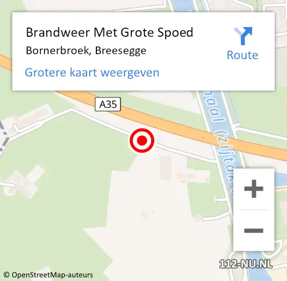 Locatie op kaart van de 112 melding: Brandweer Met Grote Spoed Naar Bornerbroek, Breesegge op 27 maart 2021 02:40