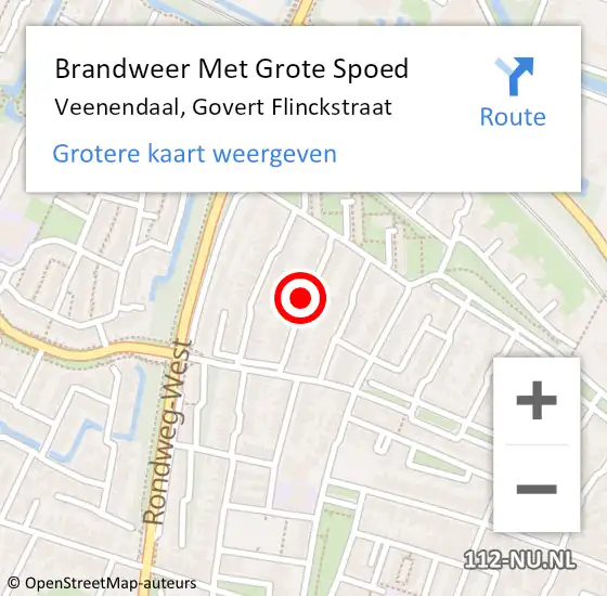 Locatie op kaart van de 112 melding: Brandweer Met Grote Spoed Naar Veenendaal, Govert Flinckstraat op 27 maart 2021 03:27