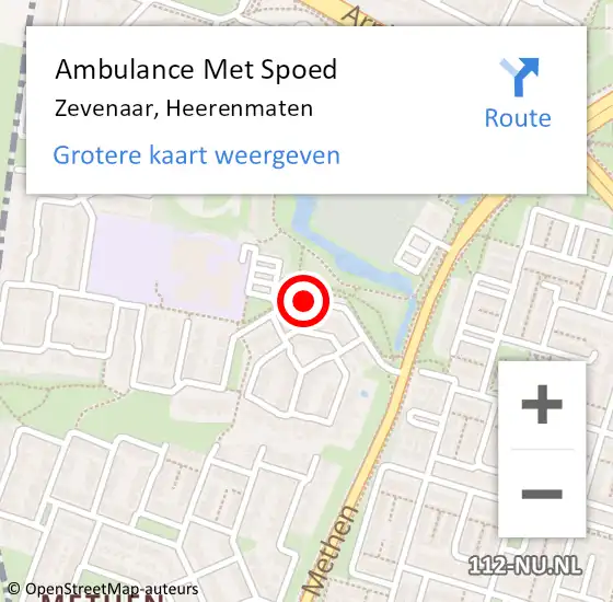 Locatie op kaart van de 112 melding: Ambulance Met Spoed Naar Zevenaar, Heerenmaten op 27 maart 2021 04:14