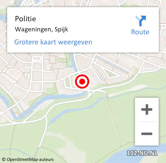 Locatie op kaart van de 112 melding: Politie Wageningen, Spijk op 27 maart 2021 10:02